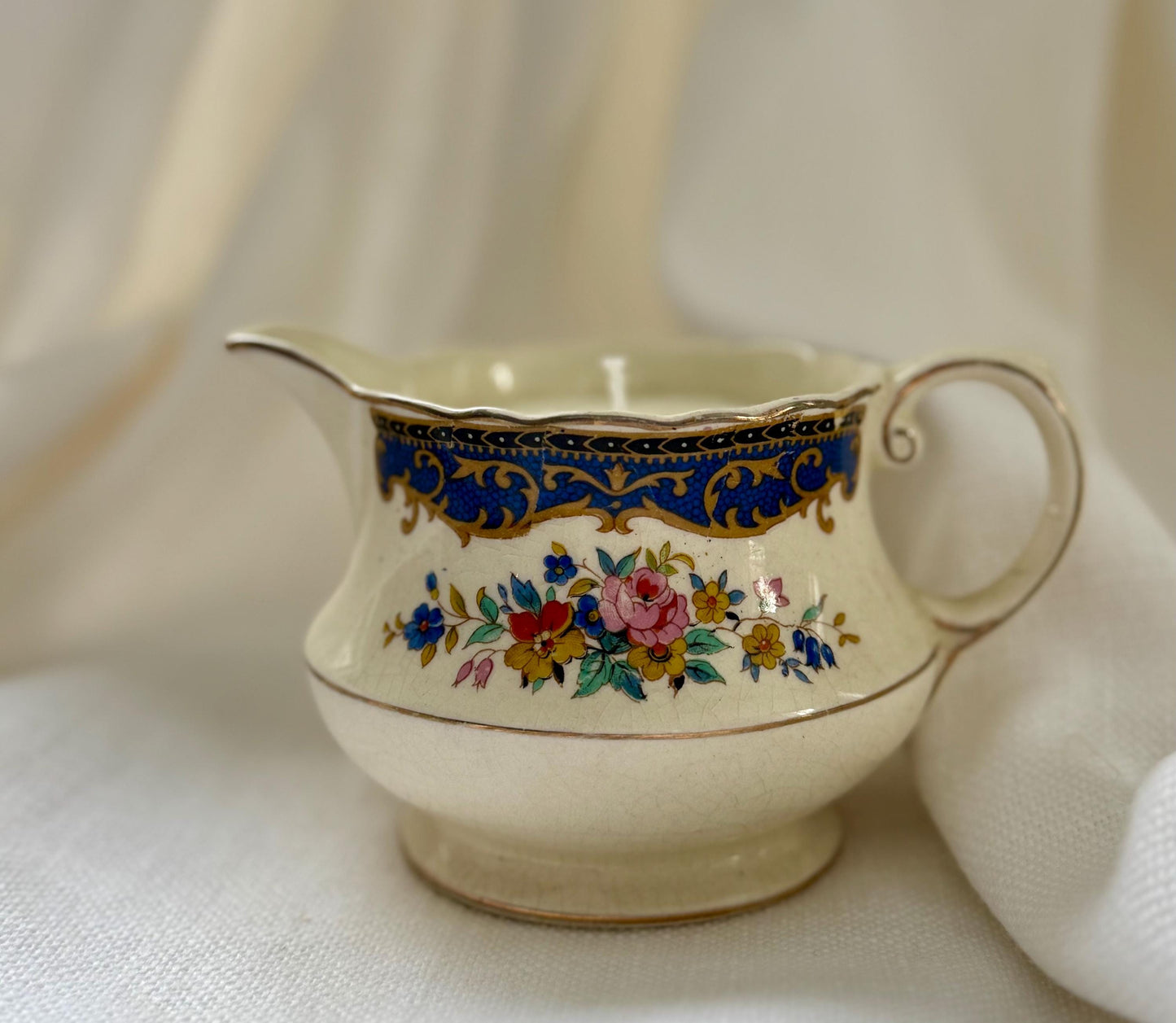 Antique Thomas Hughes & Son Creamer Dish Candle