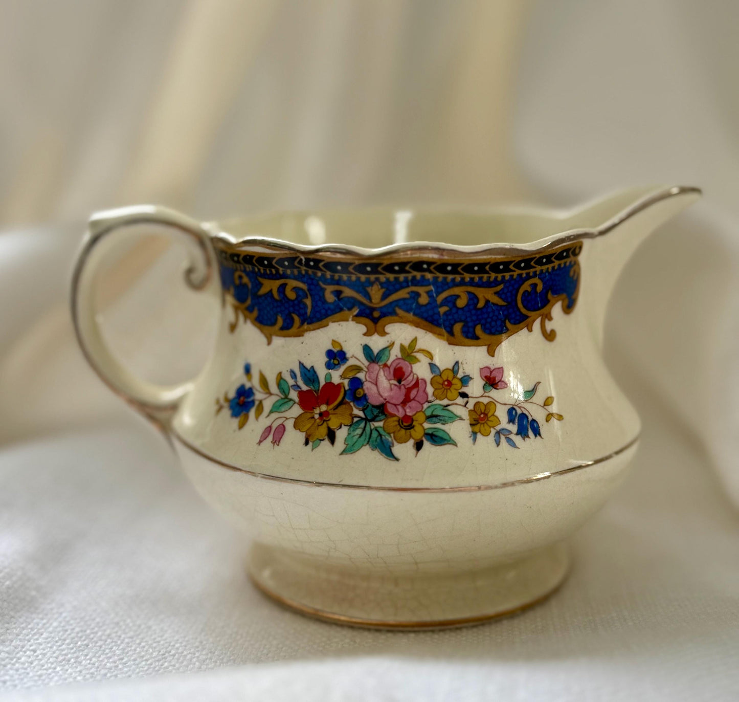 Antique Thomas Hughes & Son Creamer Dish Candle