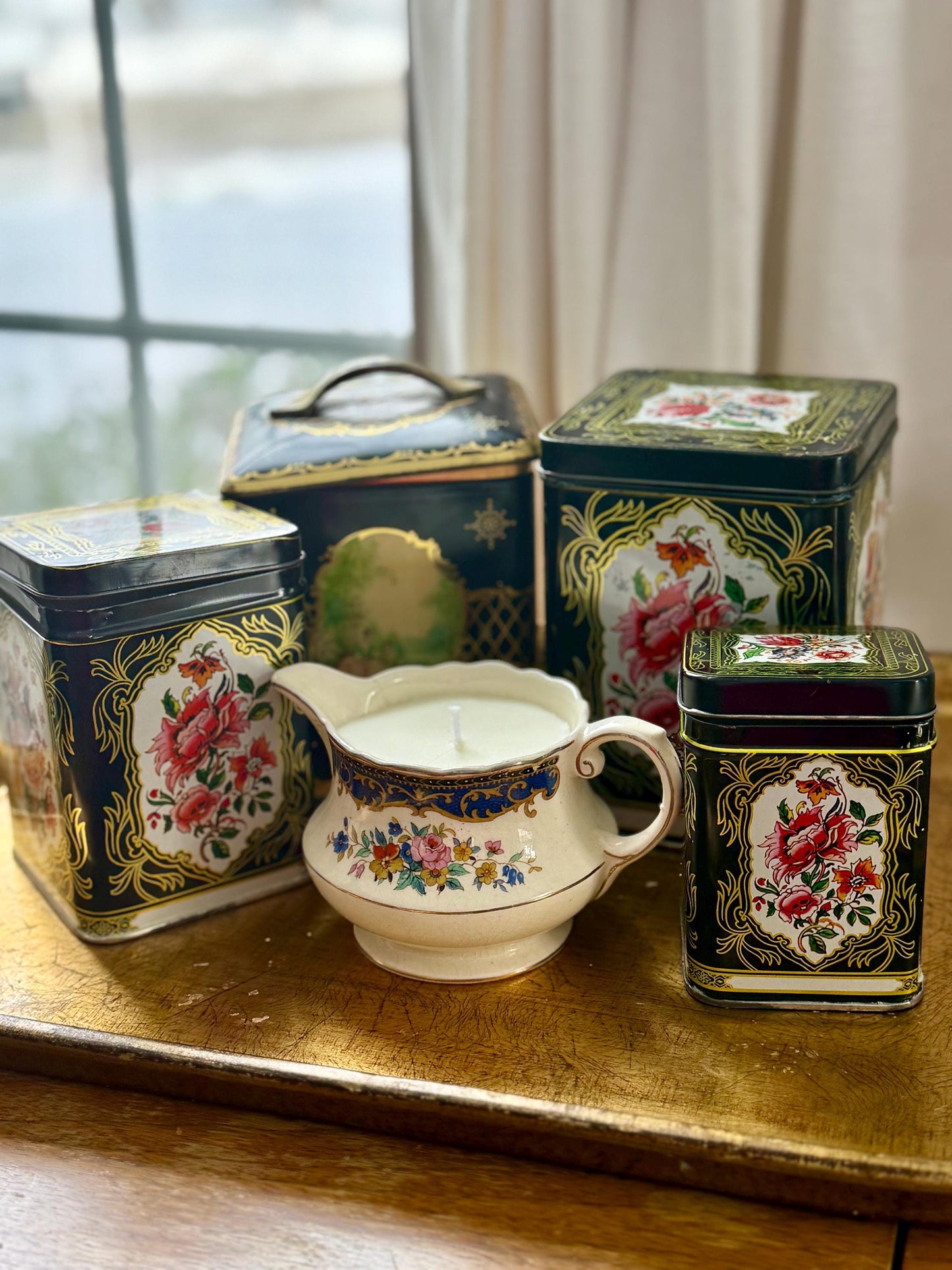 Antique Thomas Hughes & Son Creamer Dish Candle