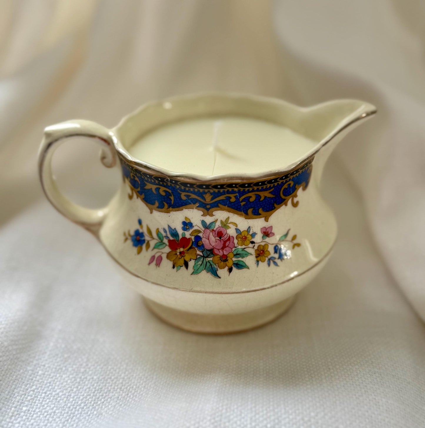 Antique Thomas Hughes & Son Creamer Dish Candle